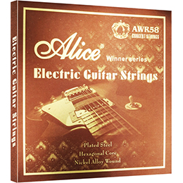 AWR58 电吉他弦，镀层钢丝光弦，镀层六角高碳钢芯，镀镍合金缠弦