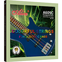 A609C 彩色电贝司弦，铜合金缠弦，防锈涂层