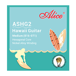 ASHG2 夏威夷吉他弦(中型)，镀层钢丝光弦，镀镍合金缠弦